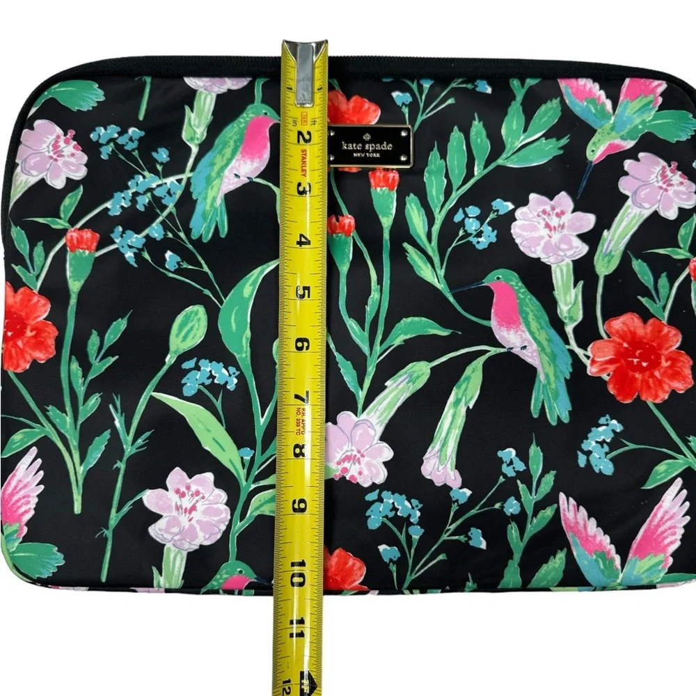 kate spade Floral Hummingbird Laptop Sleeve in Black, Pink, Green, Red